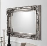 Georgette French Silver Carved Mirror